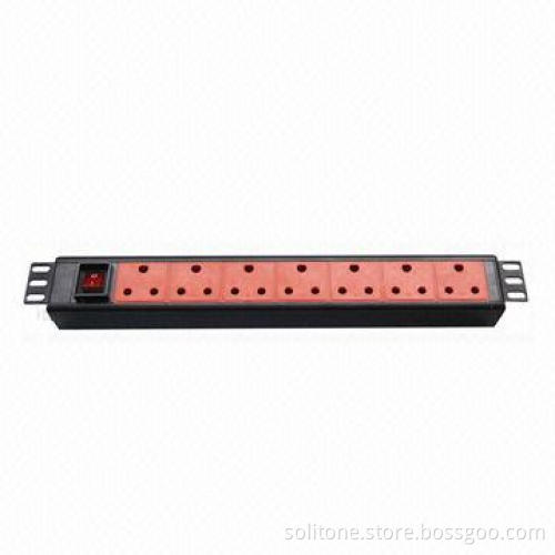 PDU,South African Plug Socket, 7-way Socket,16A,19-inch Network Cabinet